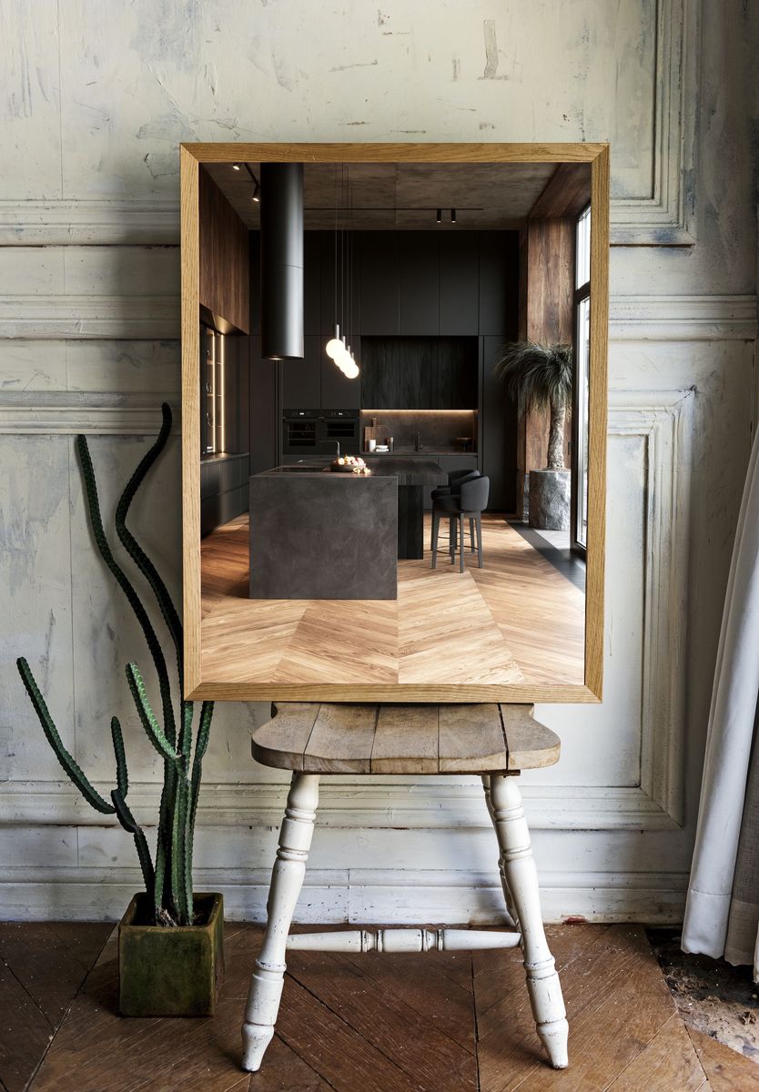 Modern Dark Kitchen Interior Print. — room view 1