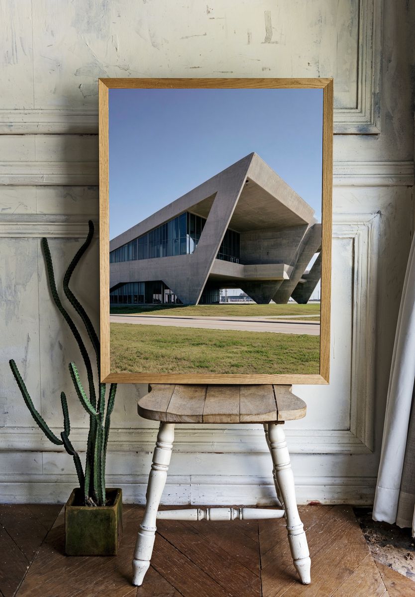 Brutalist Concrete Architecture Poster. — room view 1