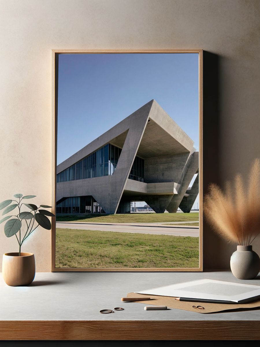 Brutalist Concrete Architecture Poster. — room view 2