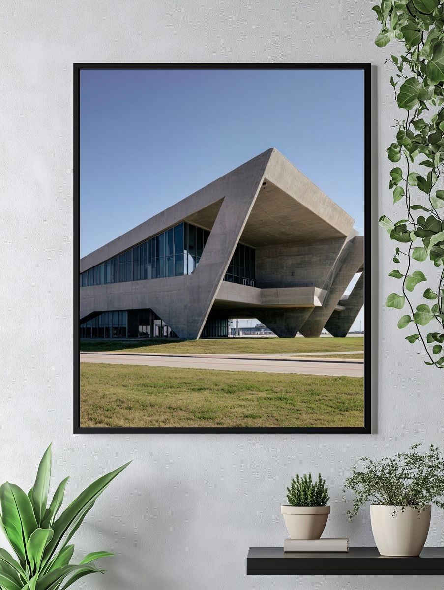 Brutalist Concrete Architecture Poster. — room view 4