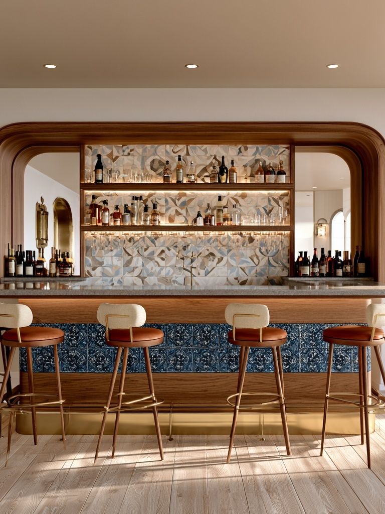 Elegant Home Bar Interior Poster. poster detail