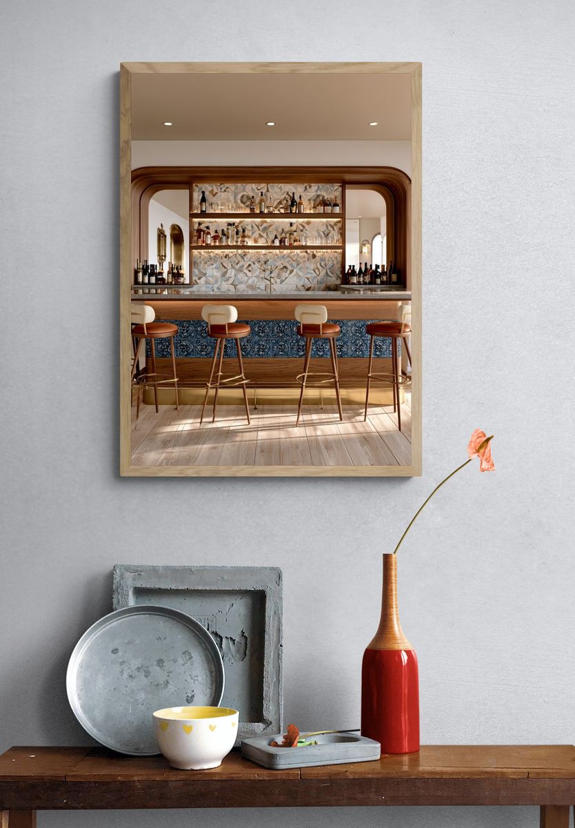 Elegant Home Bar Interior Poster. — room view 3