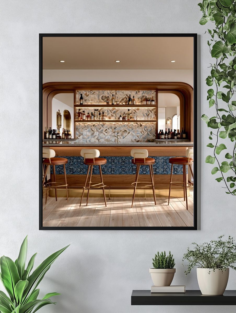Elegant Home Bar Interior Poster. — room view 4