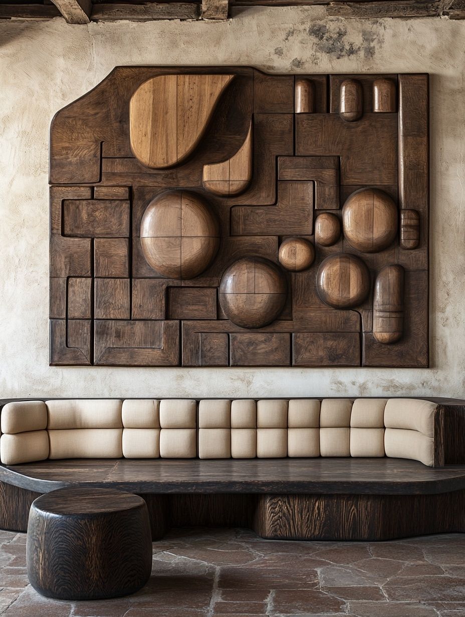 Wooden Relief Interior Poster. poster detail
