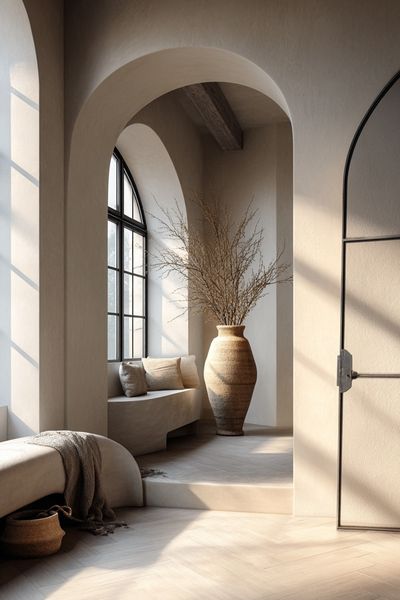 Neutral Arched Interior Japandi Print.