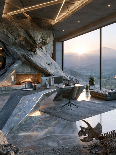 Eagle Cliff Office Interior Print. poster