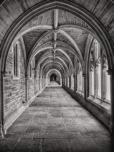 Corridor black white. poster