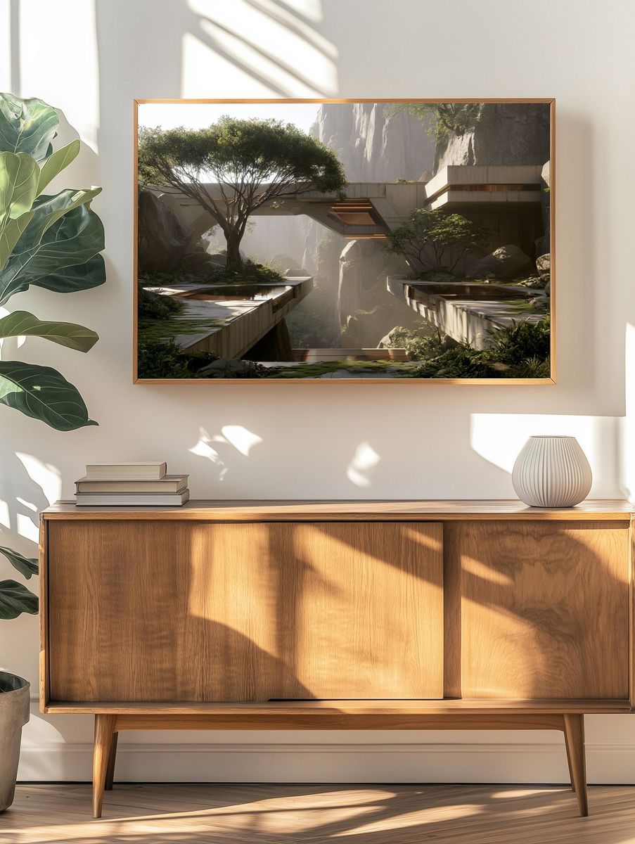 Futuristic Canyon Retreat Print. — room view 3