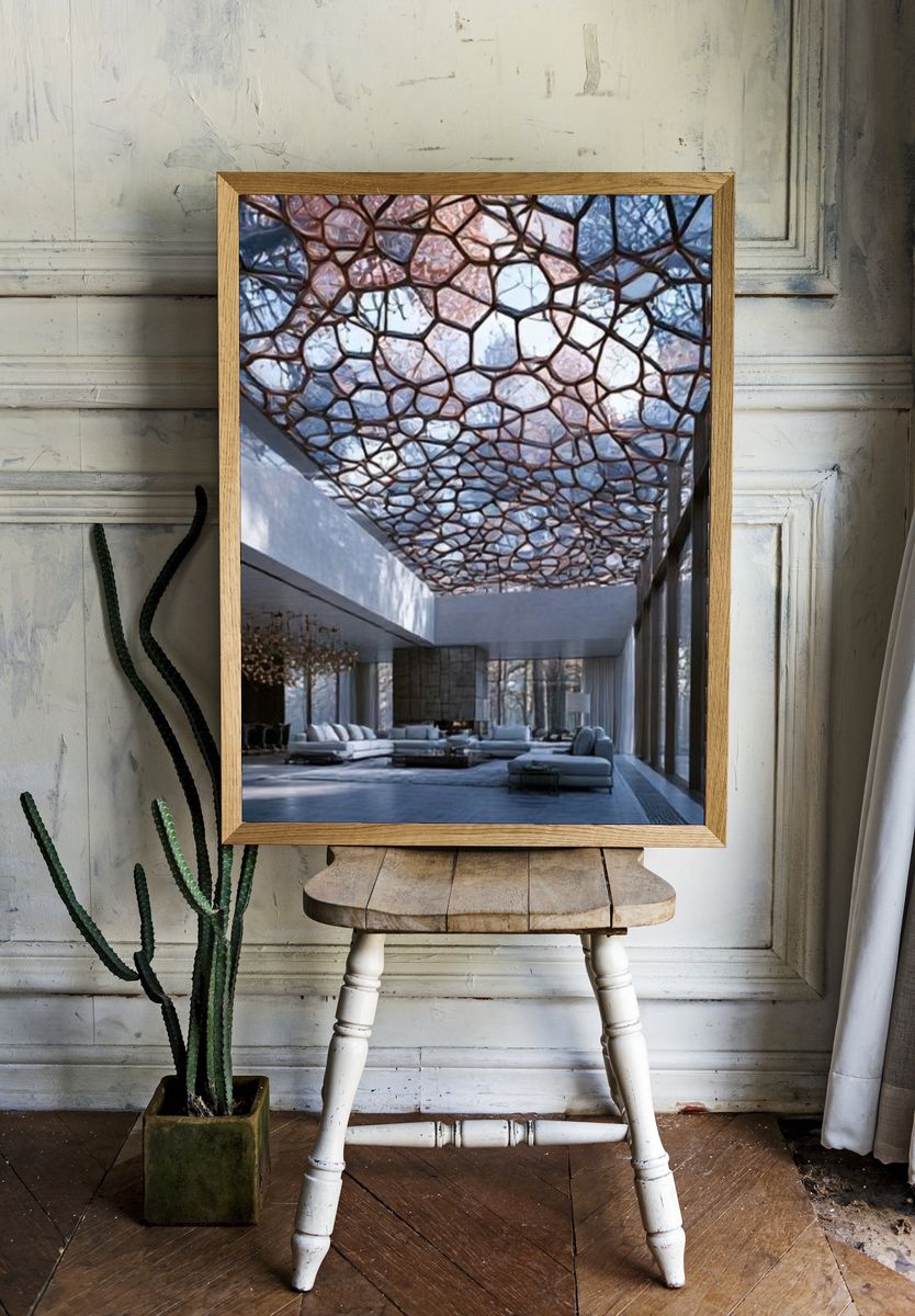 Modern Atrium Interior Photography Poster. — room view 1