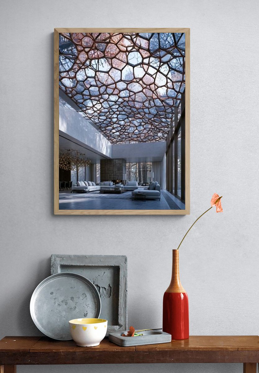 Modern Atrium Interior Photography Poster. — room view 3