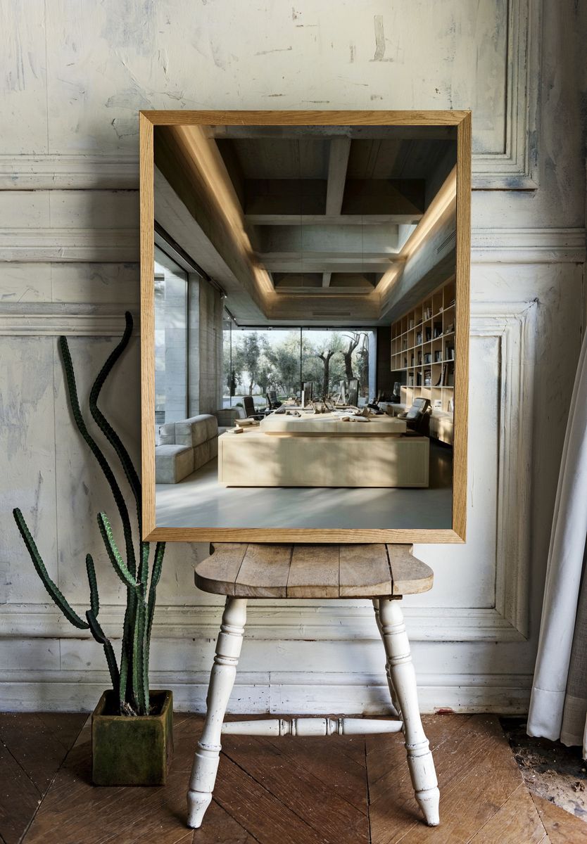 Modern Concrete Office Interior Print. — room view 1