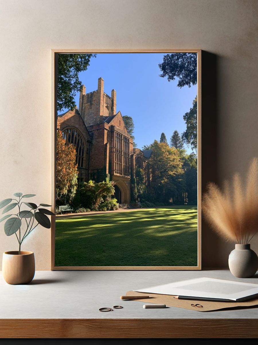 Historic Stone Courtyard Architecture Poster. — room view 2