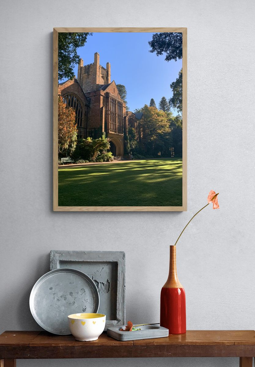 Historic Stone Courtyard Architecture Poster. — room view 3