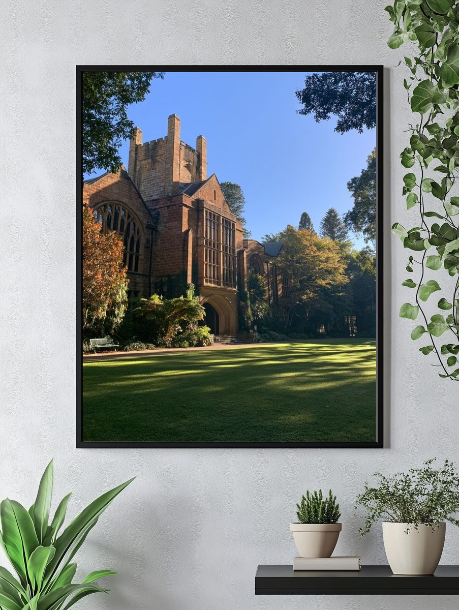 Historic Stone Courtyard Architecture Poster. — room view 4
