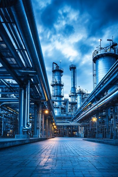 Industrial Plant Blue Hour Poster.