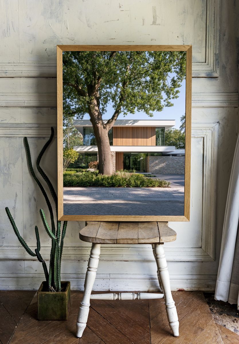 Modern House in Trees Photography Poster. room preview