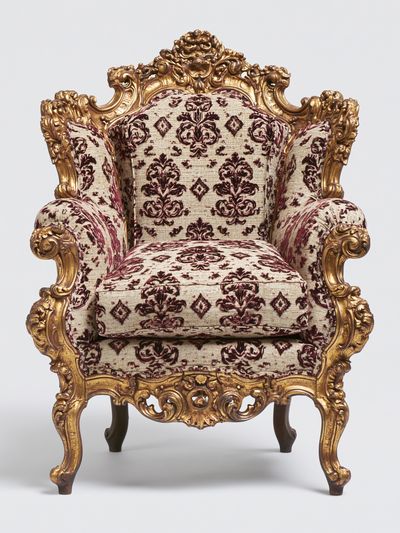 Ornate Baroque Armchair Print. poster