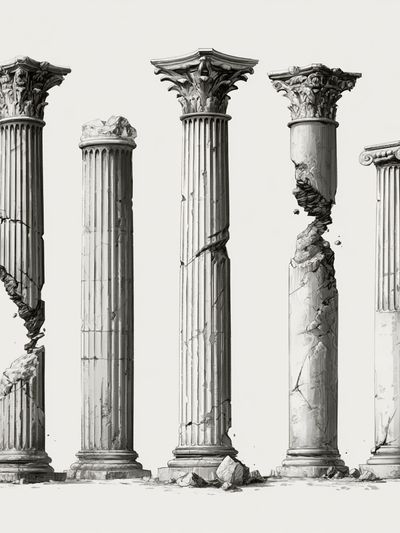 Broken Classical Columns Print.