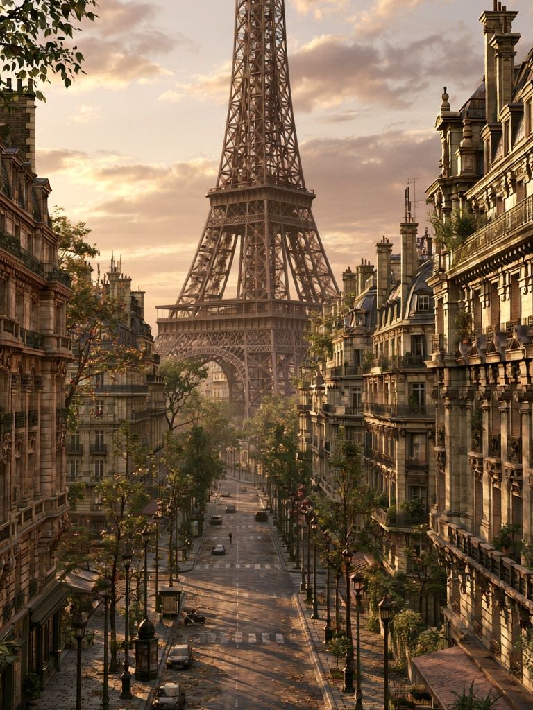 Eiffel Tower Paris Sunset Print. poster — architecture art