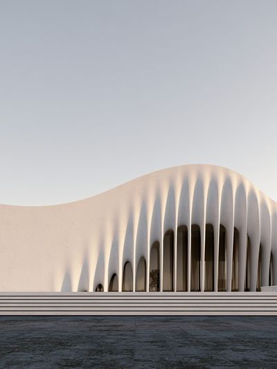 Modern Curved Facade Photography Poster. poster