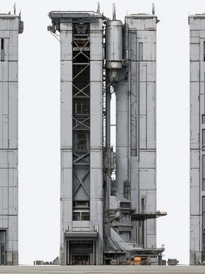 Industrial Rocket Launch Tower Print. poster