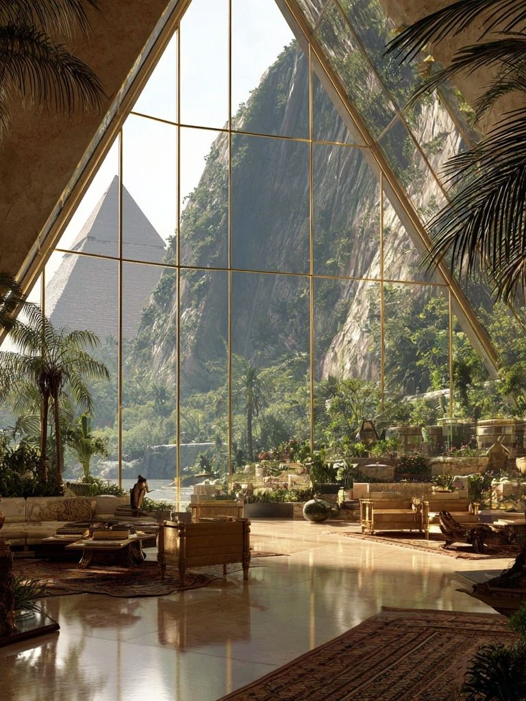 Tropical Atrium Oasis Photography Poster. poster detail