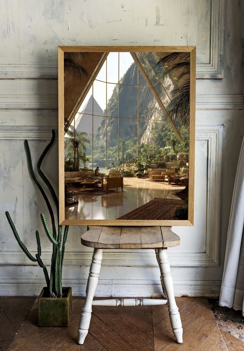 Tropical Atrium Oasis Photography Poster. — room view 1