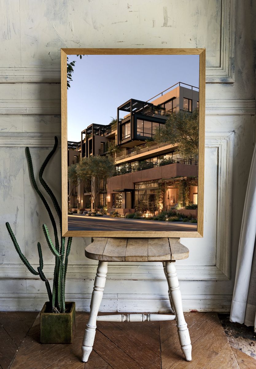 Modern Apartment Building Architecture Poster. room preview