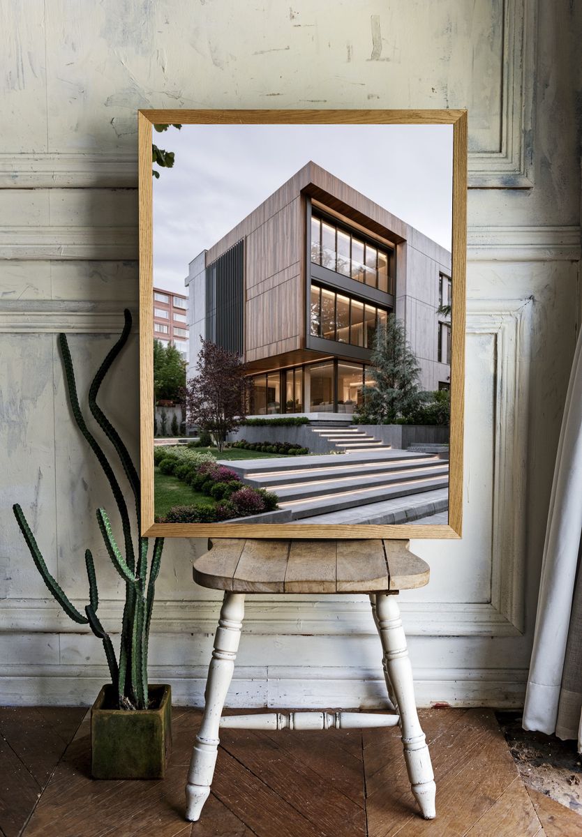 Modern House Exterior Photography Poster. — room view 1