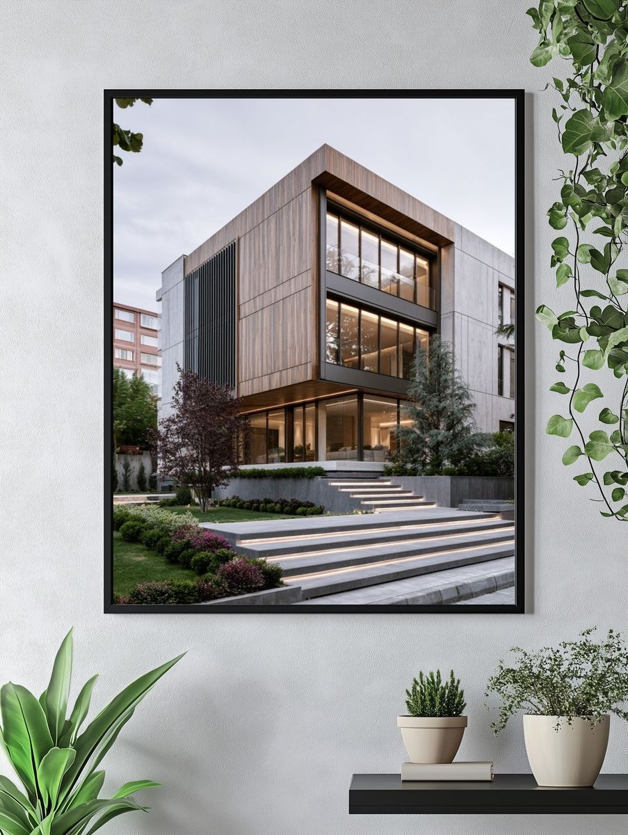 Modern House Exterior Photography Poster. — room view 4