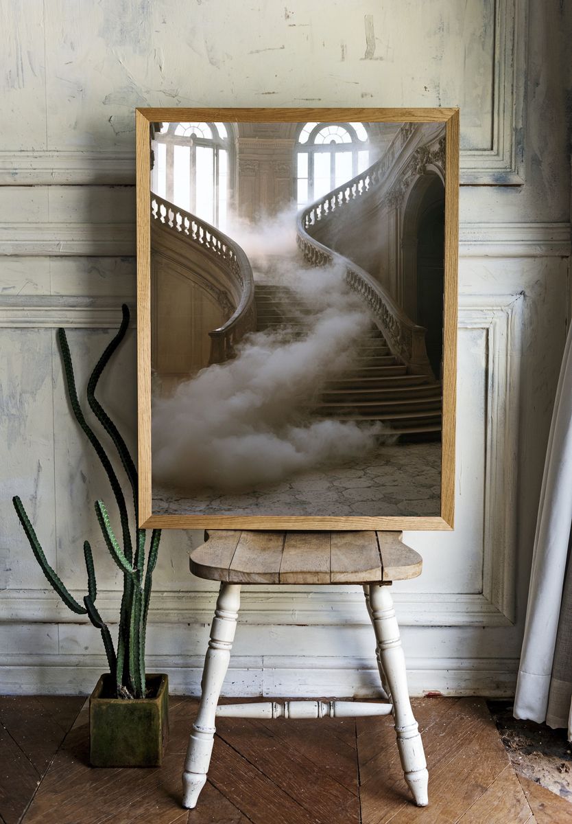 Grand Staircase in Mist Photography Poster. room preview