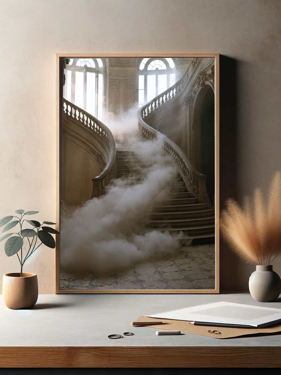 Grand Staircase in Mist Photography Poster. — room view 2