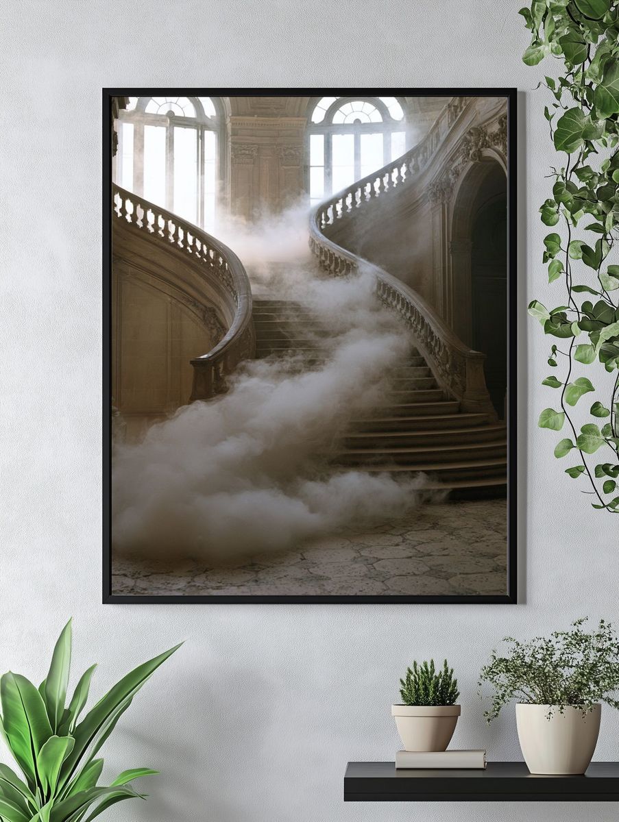 Grand Staircase in Mist Photography Poster. — room view 4