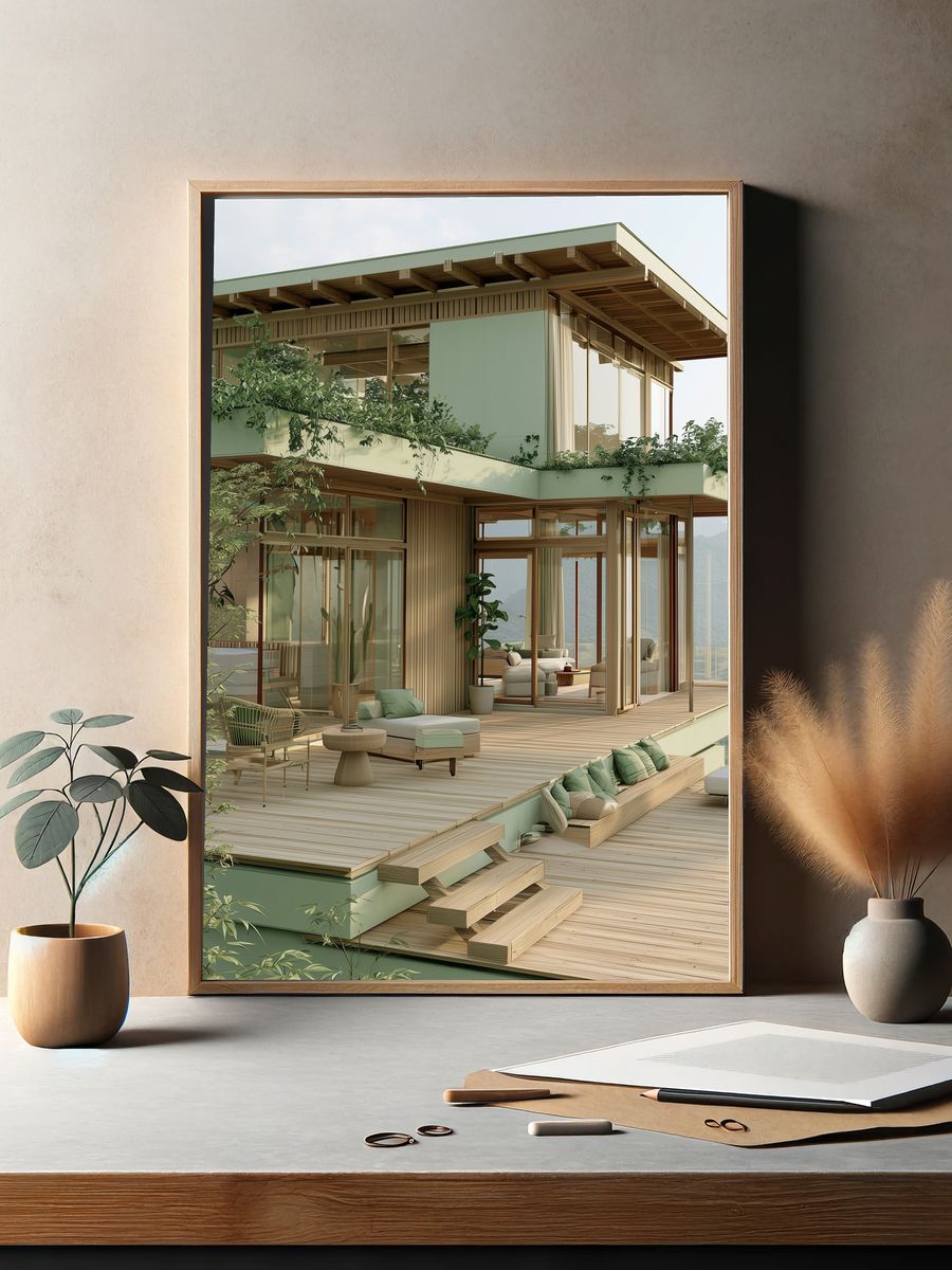 Modern Mountain Villa Photography Poster. — room view 2