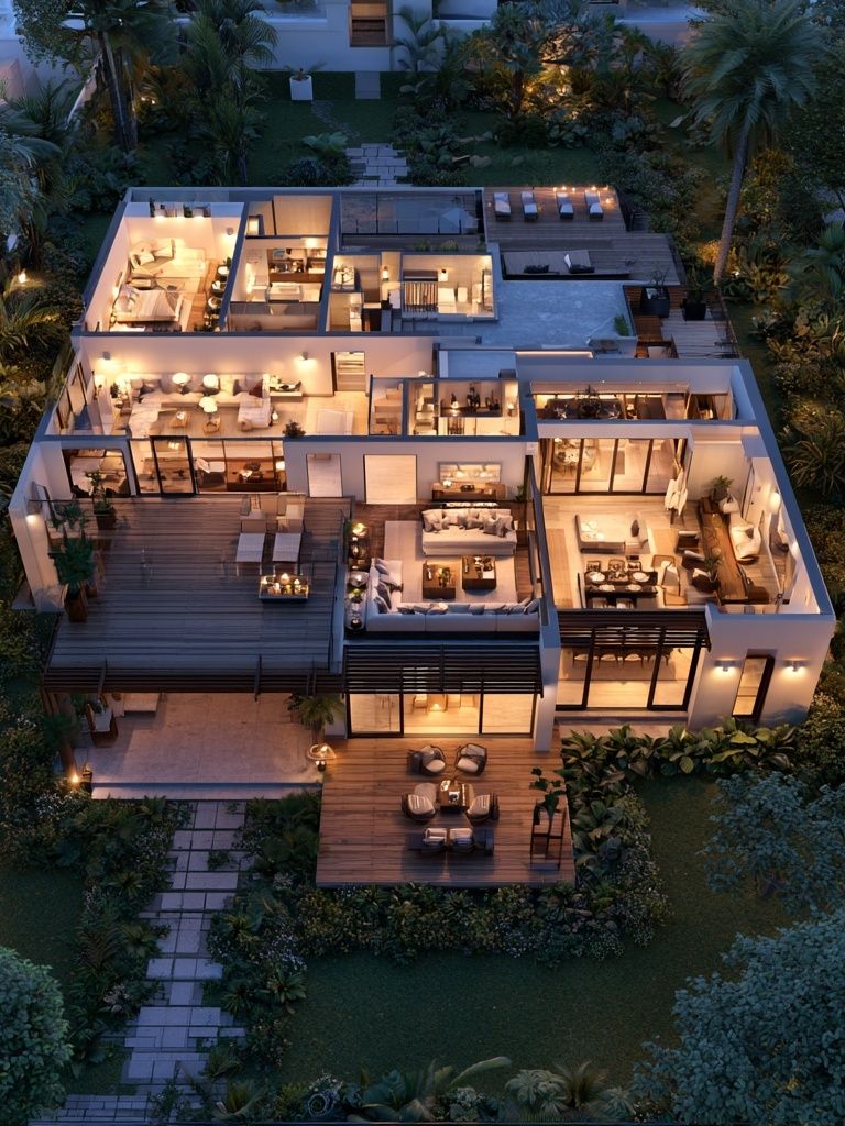 Modern Tropical Villa — Photography Print. poster — architecture art