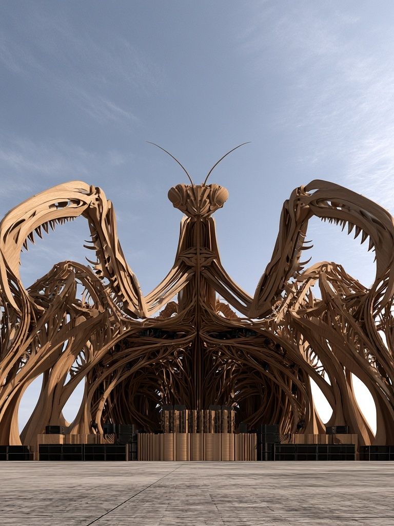 Surreal Biomorphic Pavilion Print. poster detail