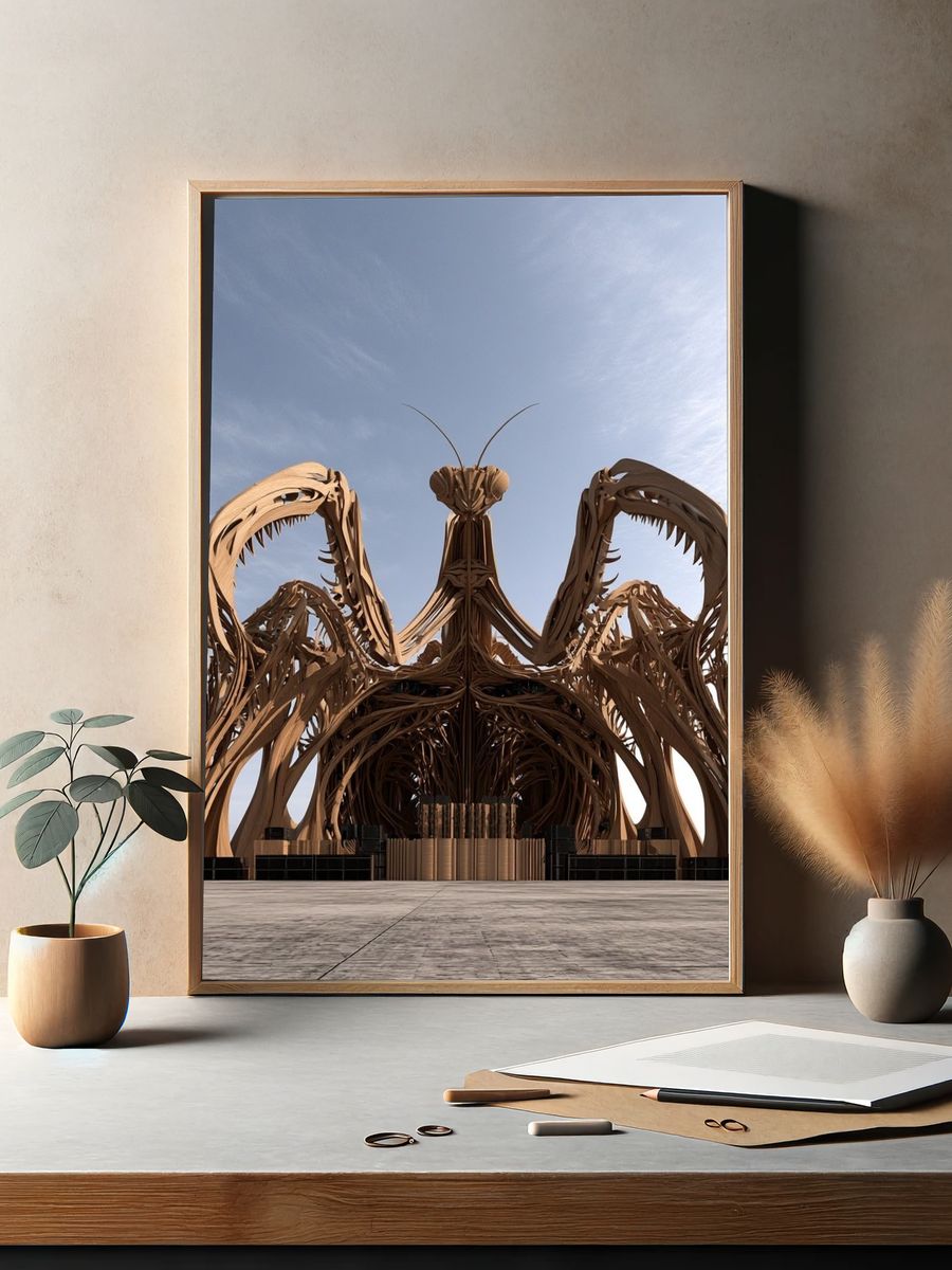 Surreal Biomorphic Pavilion Print. — room view 2