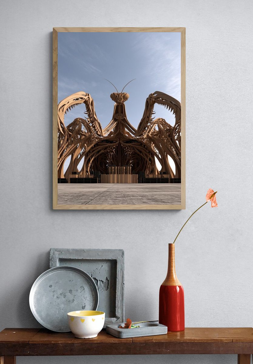 Surreal Biomorphic Pavilion Print. — room view 3
