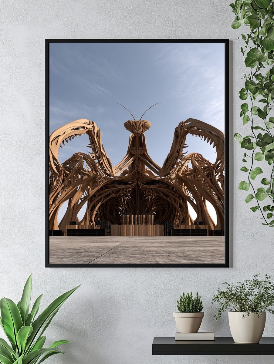 Surreal Biomorphic Pavilion Print. — room view 4