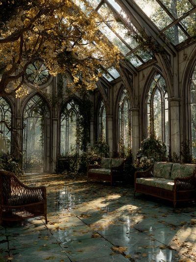 Enchanted Conservatory Interior Print. poster