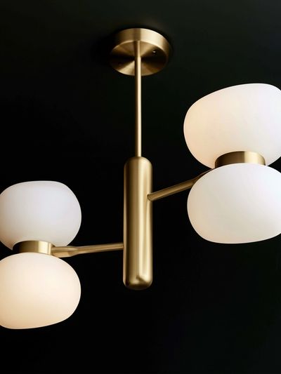 Modern Brass Ceiling Light Poster. poster