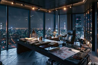 Night City Office Interior Poster.