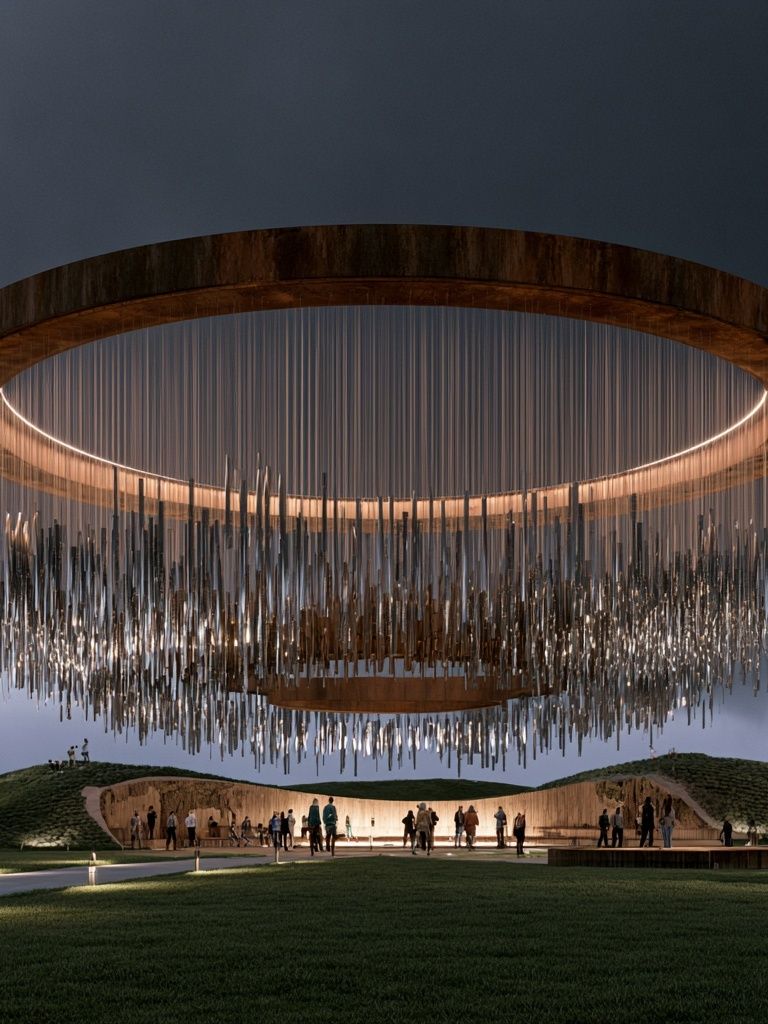 Futuristic Ring Pavilion Architecture Poster. poster detail