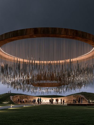 Futuristic Ring Pavilion Architecture Poster.