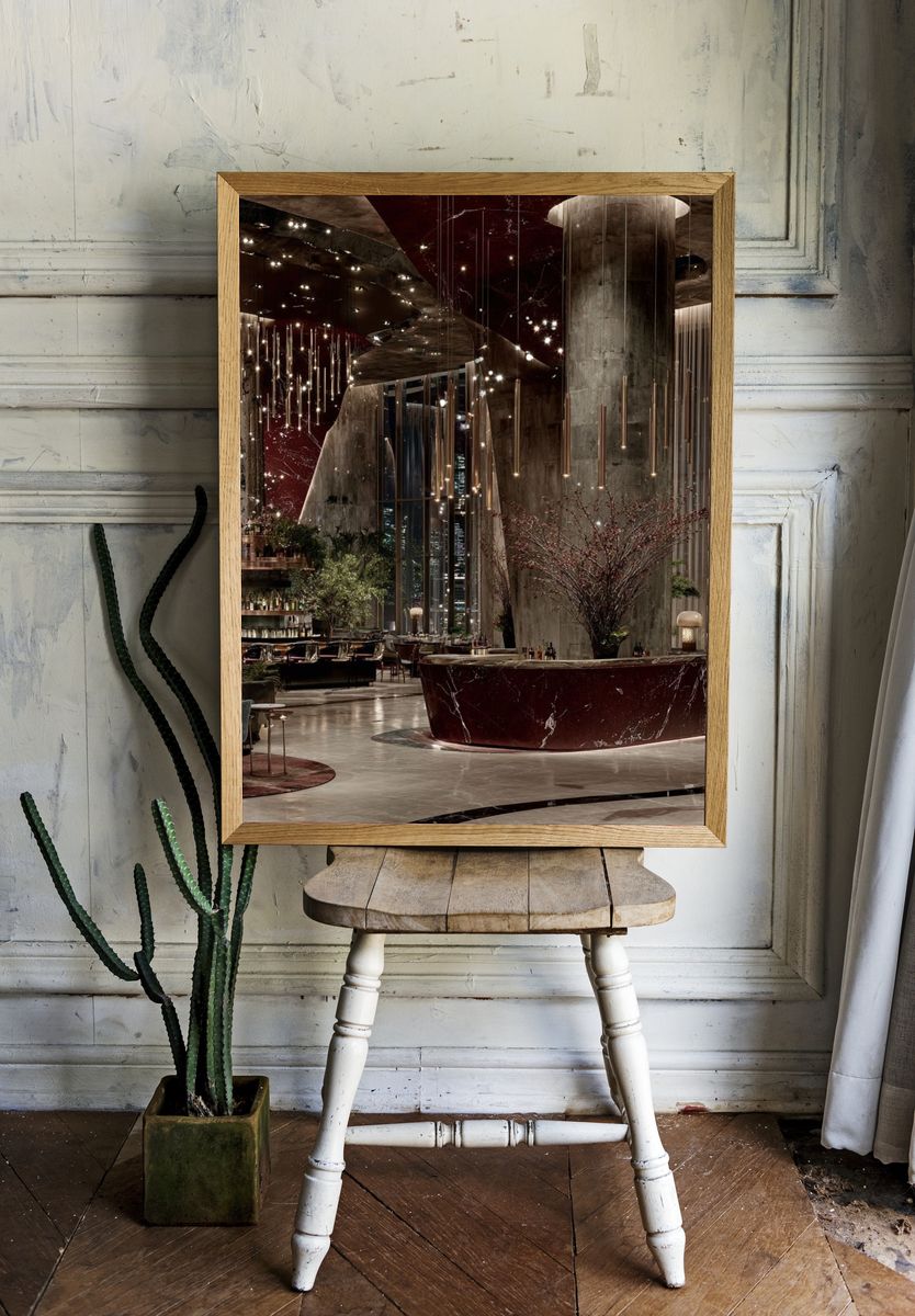 Luxury Hotel Lobby Photography Poster. — room view 1
