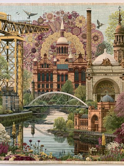Glasgow Floral Cityscape Print. poster