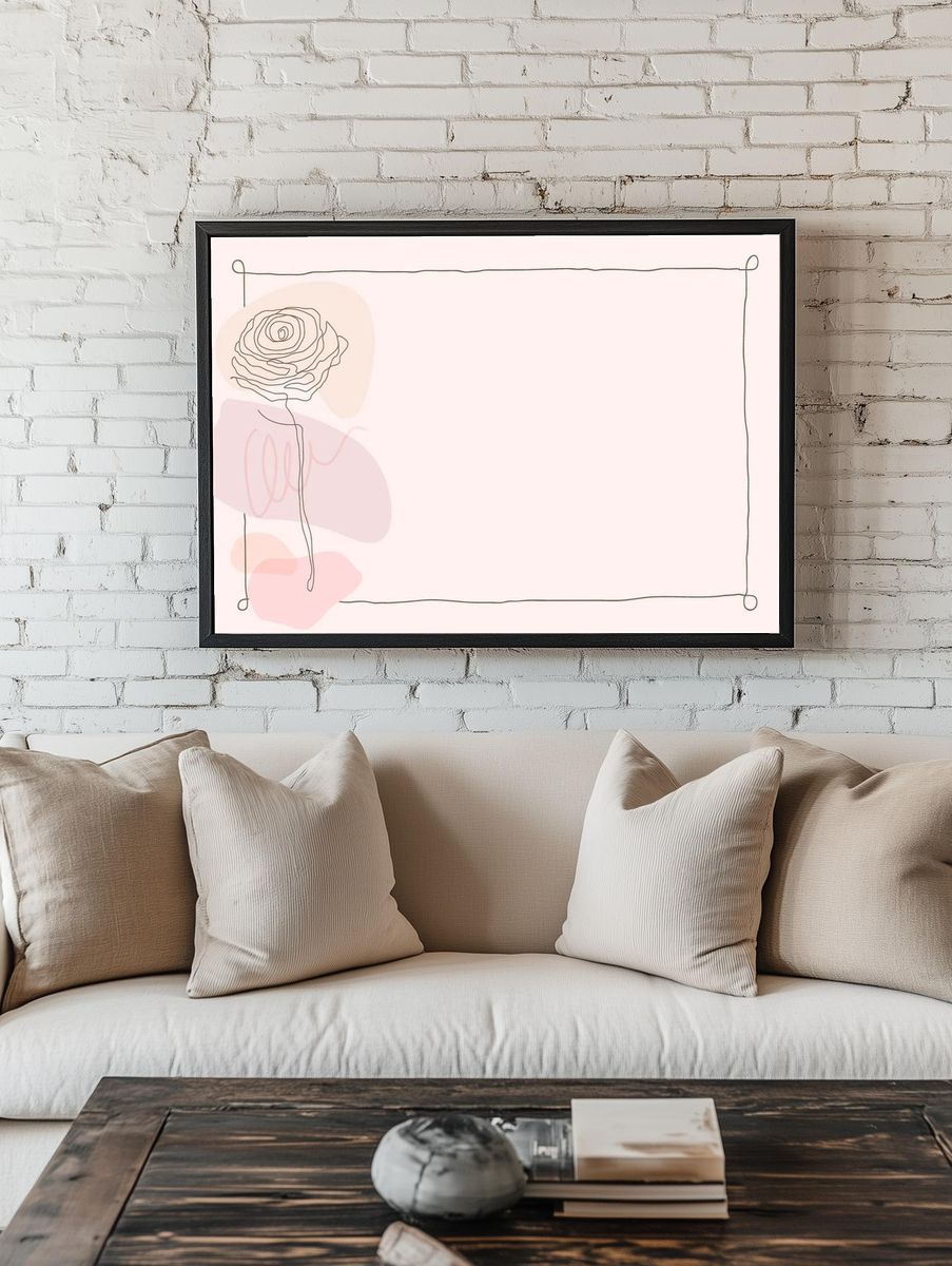 Pink flower frame background feminine room preview