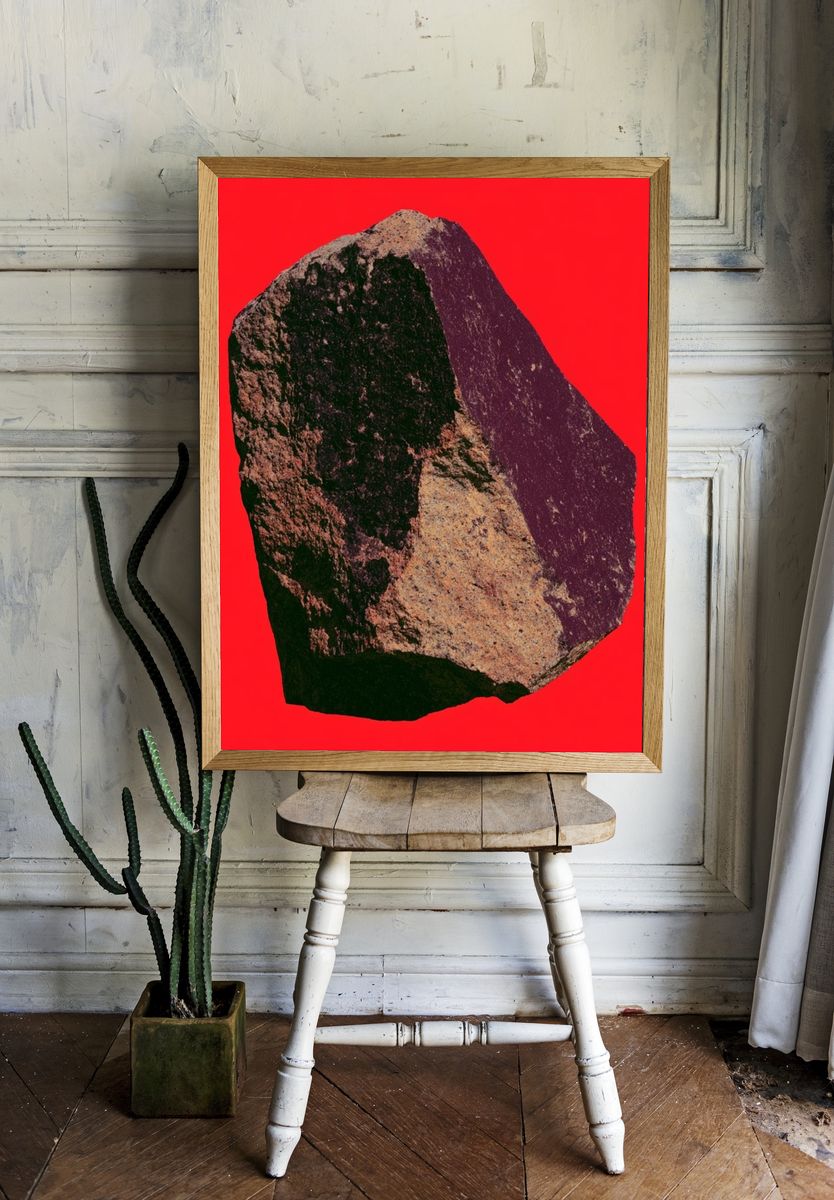 Monolithic Rock Abstract Print. room preview