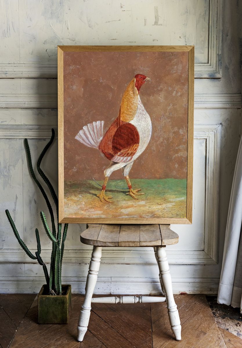 Elegant Rooster — Fine Art Print room preview