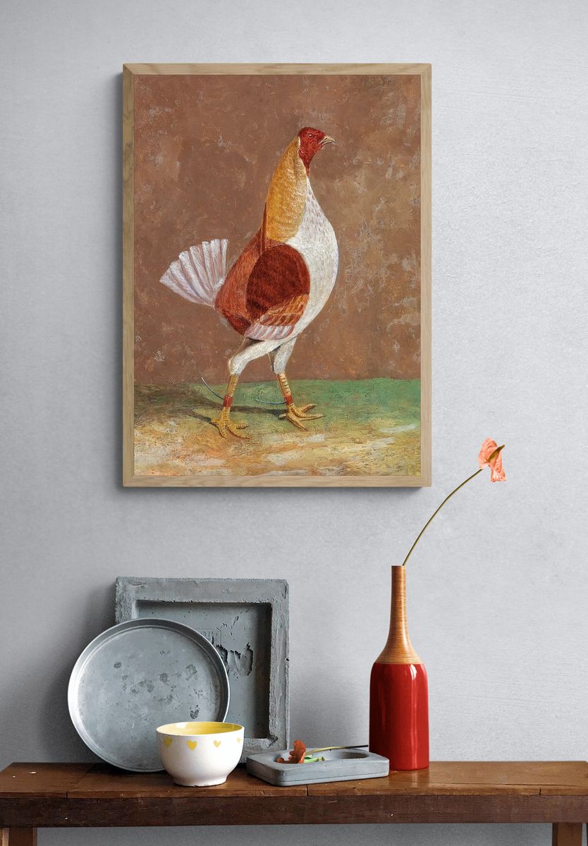 Elegant Rooster — Fine Art Print. — room view 3